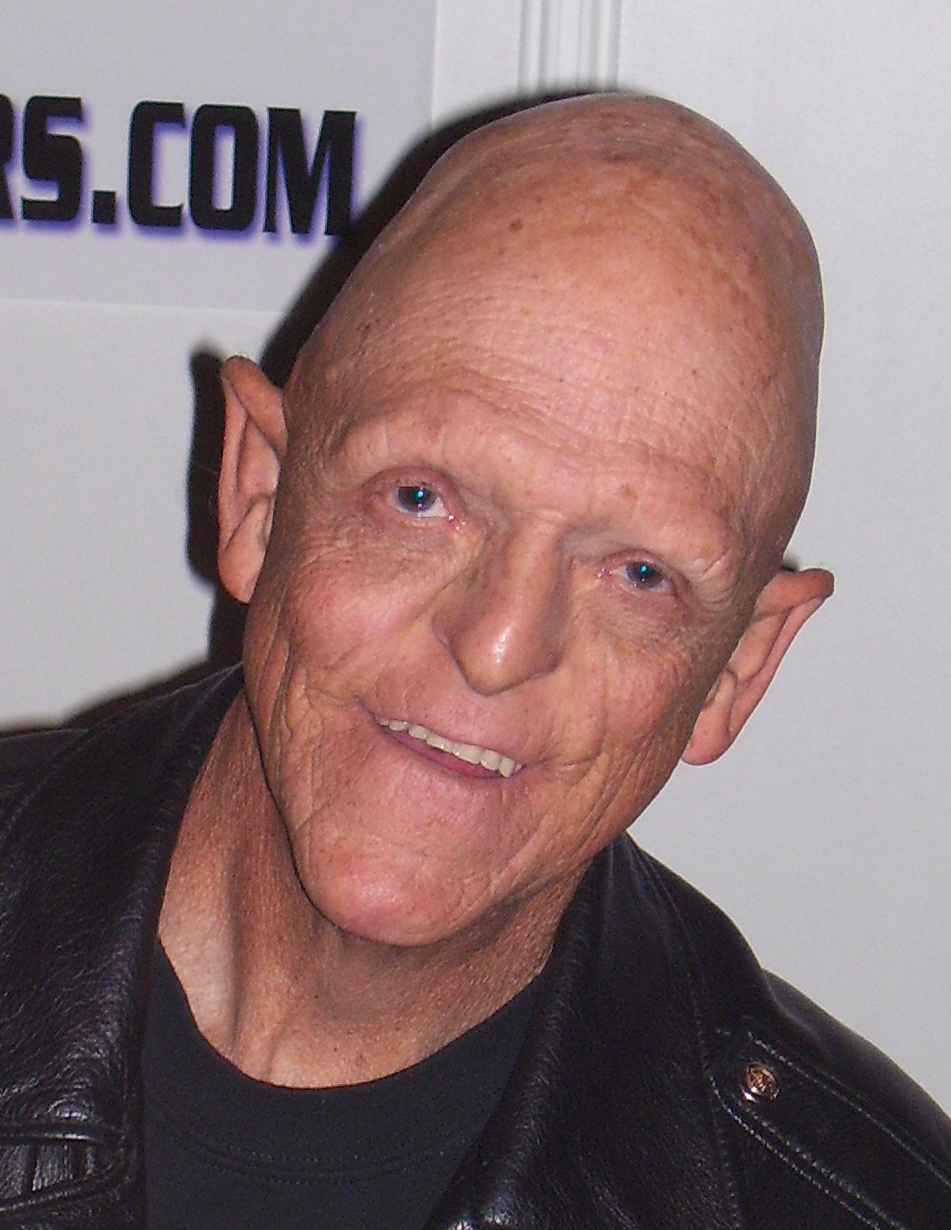 Portrait of Michael Berryman, tall gaunt bald character actor
